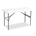 Iceberg Rectangle Folding Table, 48" W, 24" L, 29" H, Platinum Top, Blow-Molded High-Density Polyethylene 65203